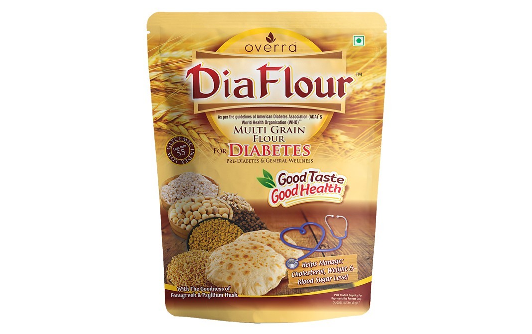 Overra Herbals Dia Flour Multi Grain Flour For Diabetes   Pack  1 kilogram